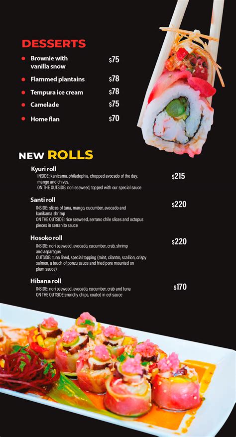 sushi bar menu.